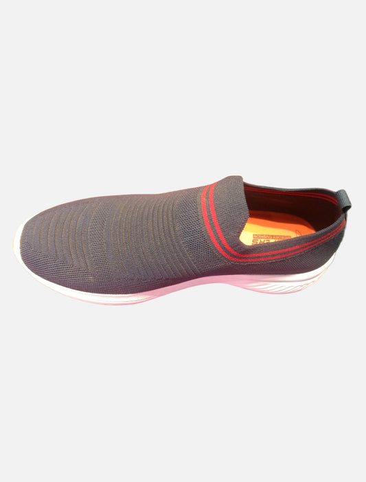 Black Slip-On Shoe with Red Accent