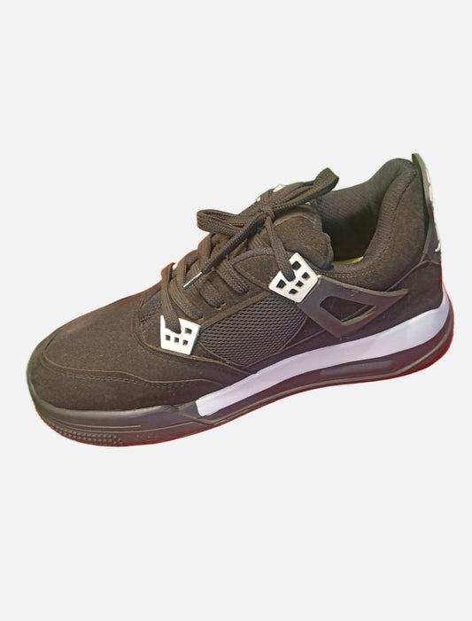 Comfortable Black Shoes with White Accent